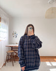 The Navy & Grey Plaid Sweater (XLT)