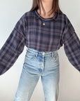 The Navy & Grey Plaid Sweater (XLT)