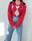 The Red, Black & White Sweater (L)