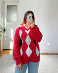 The Red, Black & White Sweater (L)