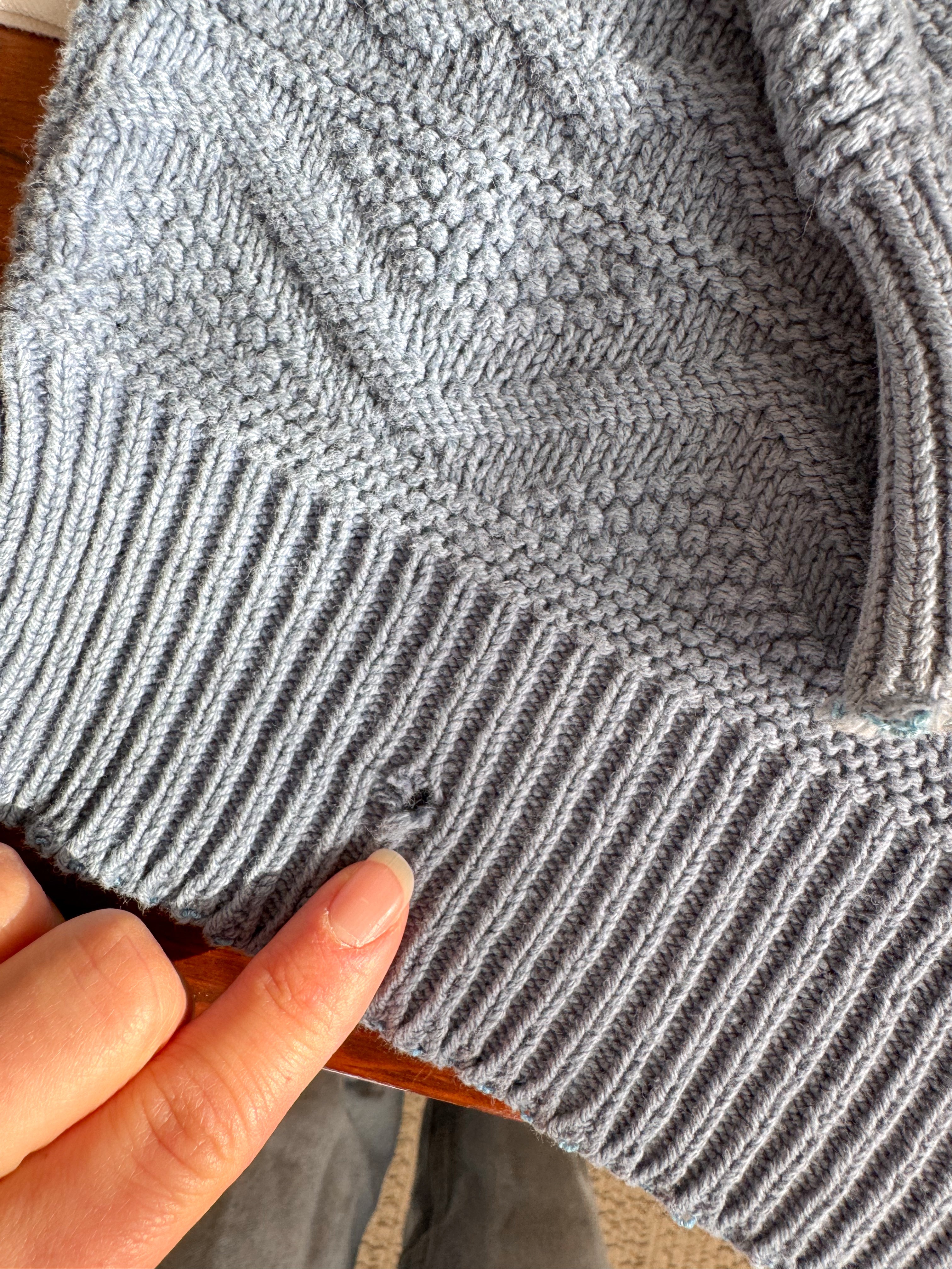 The Stone Blue Textured Sweater (L)