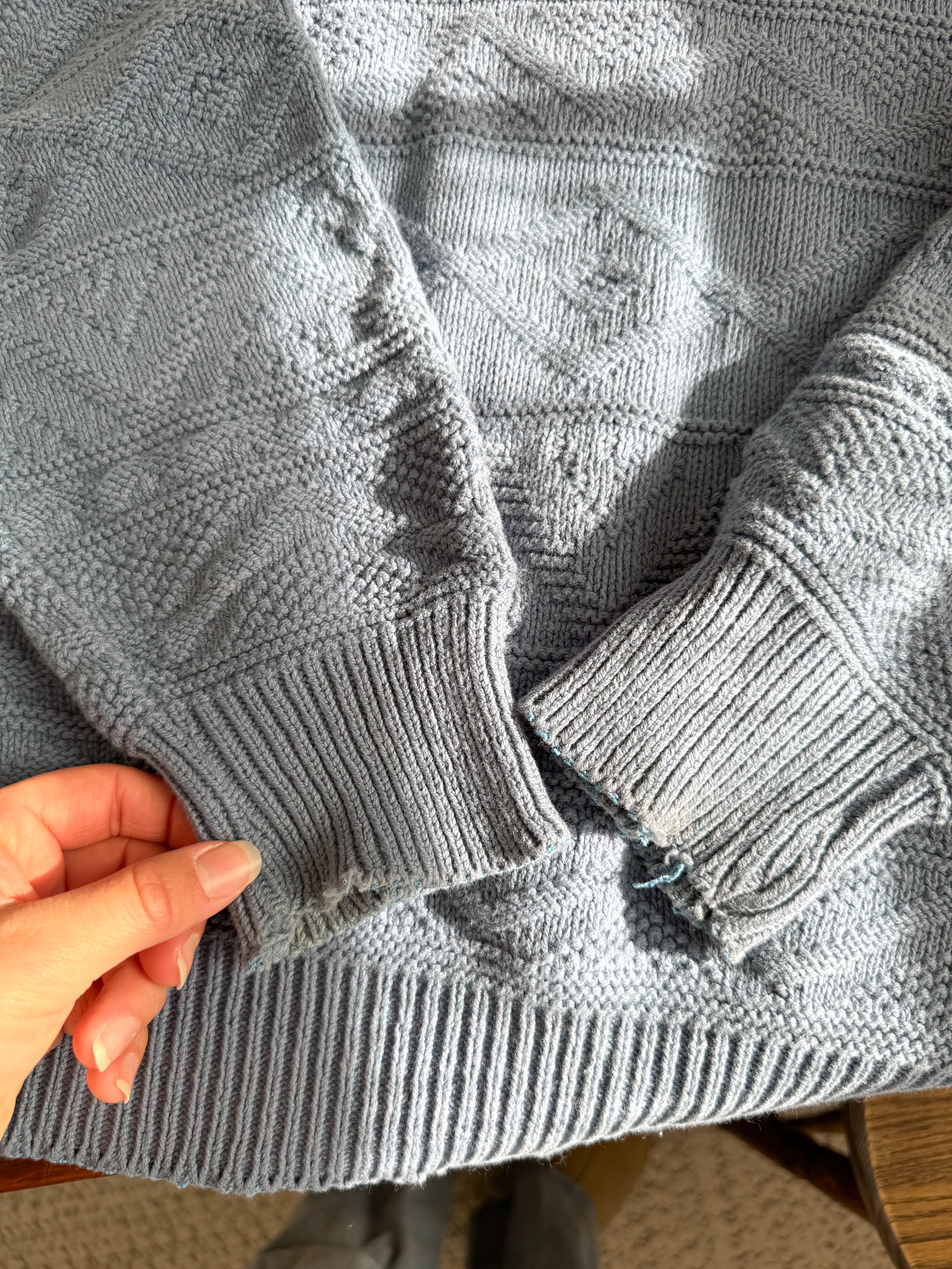 The Stone Blue Textured Sweater (L)