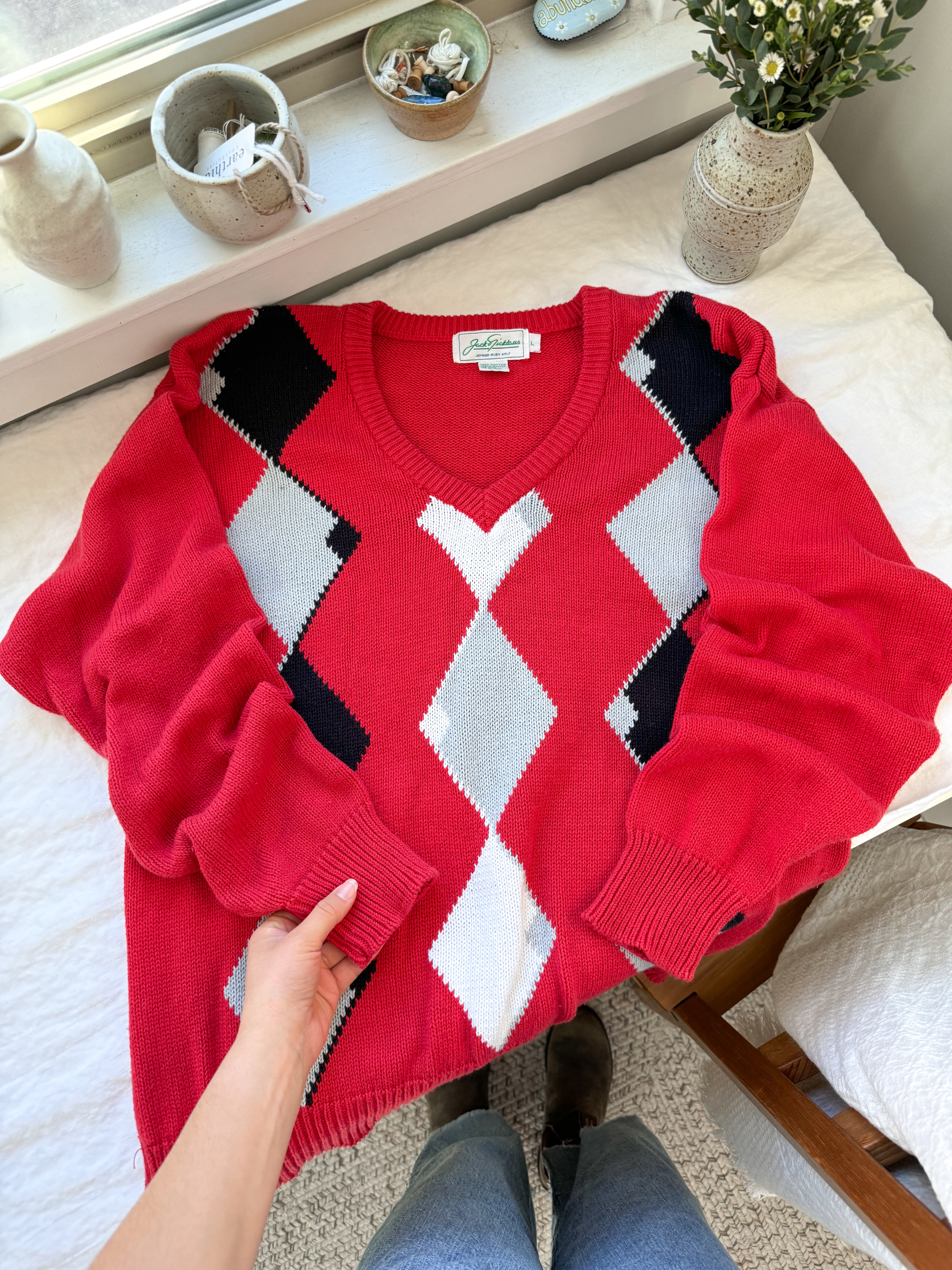 The Red, Black &amp; White Sweater (L)