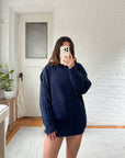 The Navy Basket Weave Sweater (M)