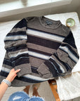 The Chenille Striped Sweater (L)