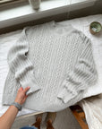 The Grey Cable Knit Mock Neck (L)