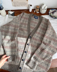 The Academic Plaid Cardigan (XL)