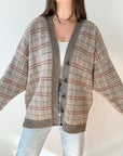 The Academic Plaid Cardigan (XL)