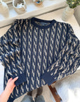 The Navy & Gold Twist Sweater (XL)