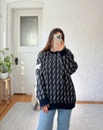 The Navy & Gold Twist Sweater (XL)