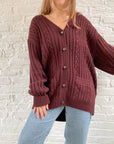 The Maroon Cable Knit Cardi (XL)