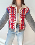 The Bright Nordic Zip Up Cardigan (M)