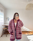 The Pink & Purple Gingham Cardigan (1x)