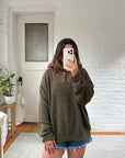 The Olive Henley Sweater (XL)