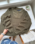 The Olive Henley Sweater (XL)