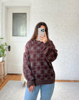 The Maroon Plaid Sweater (L)