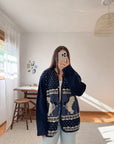 The Navy Bird Cardigan (L)