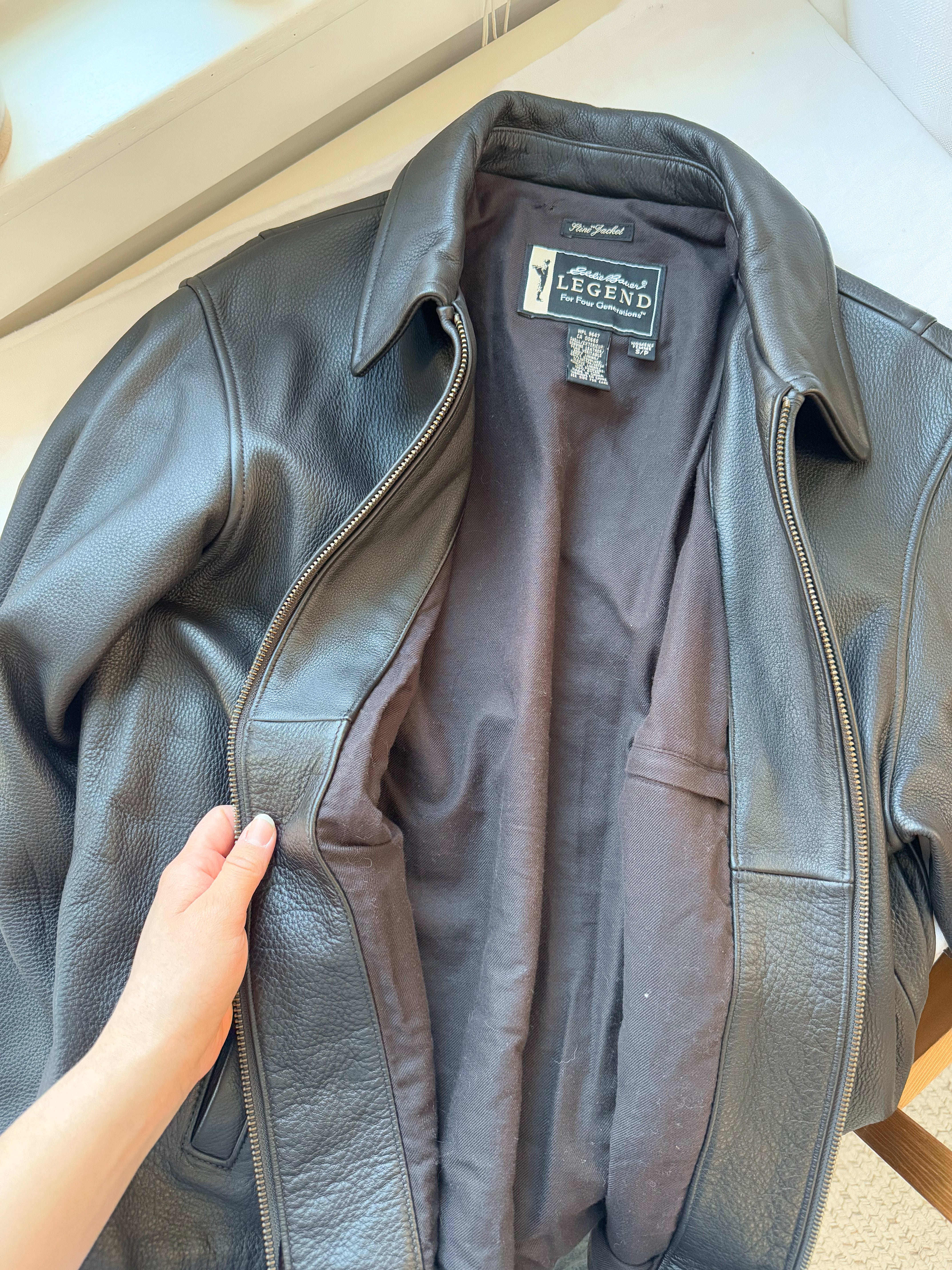 The Dark Coffee Bean Leather Jacket (S)