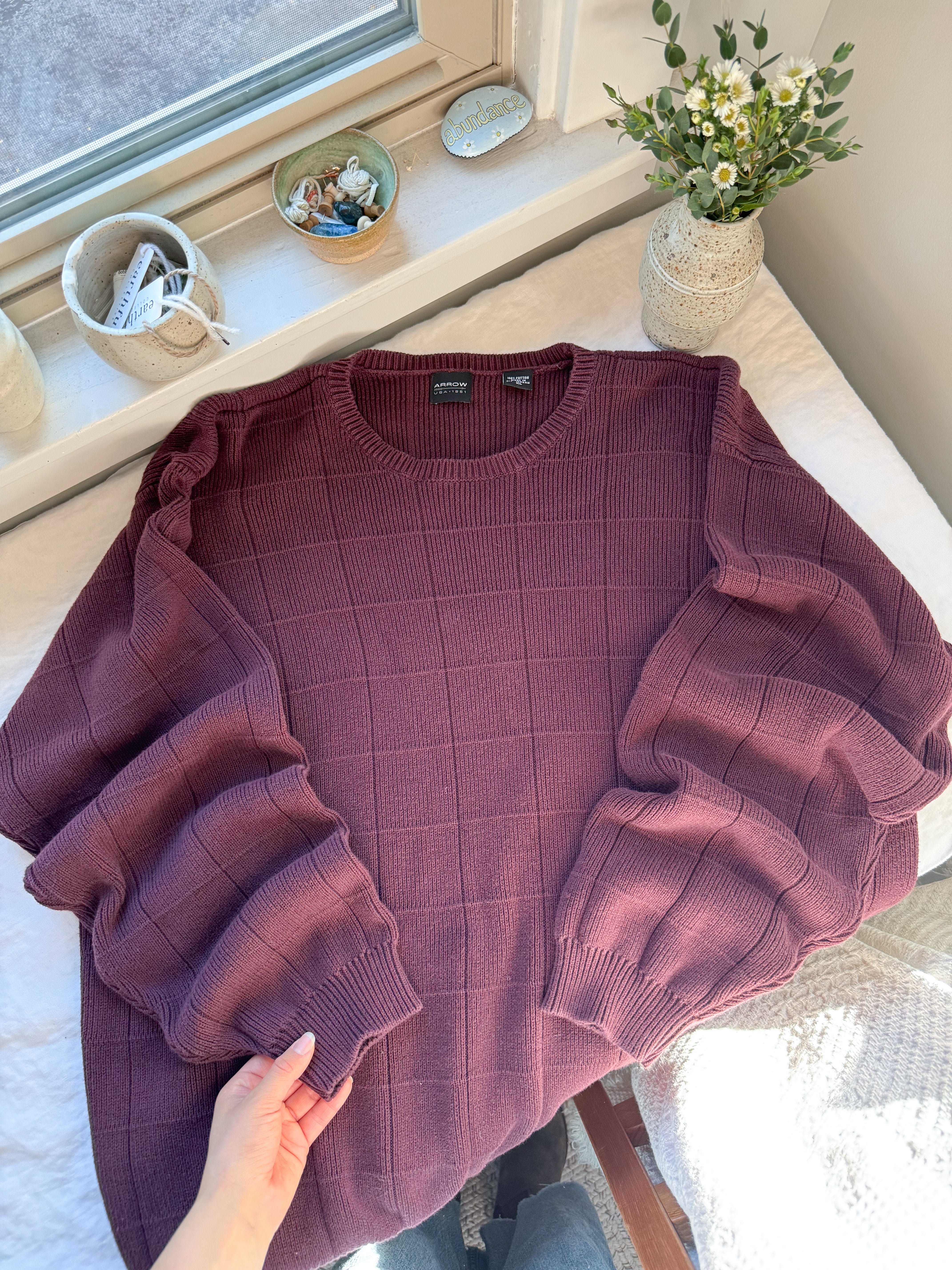 The Maroon Checkered Sweater (XL)