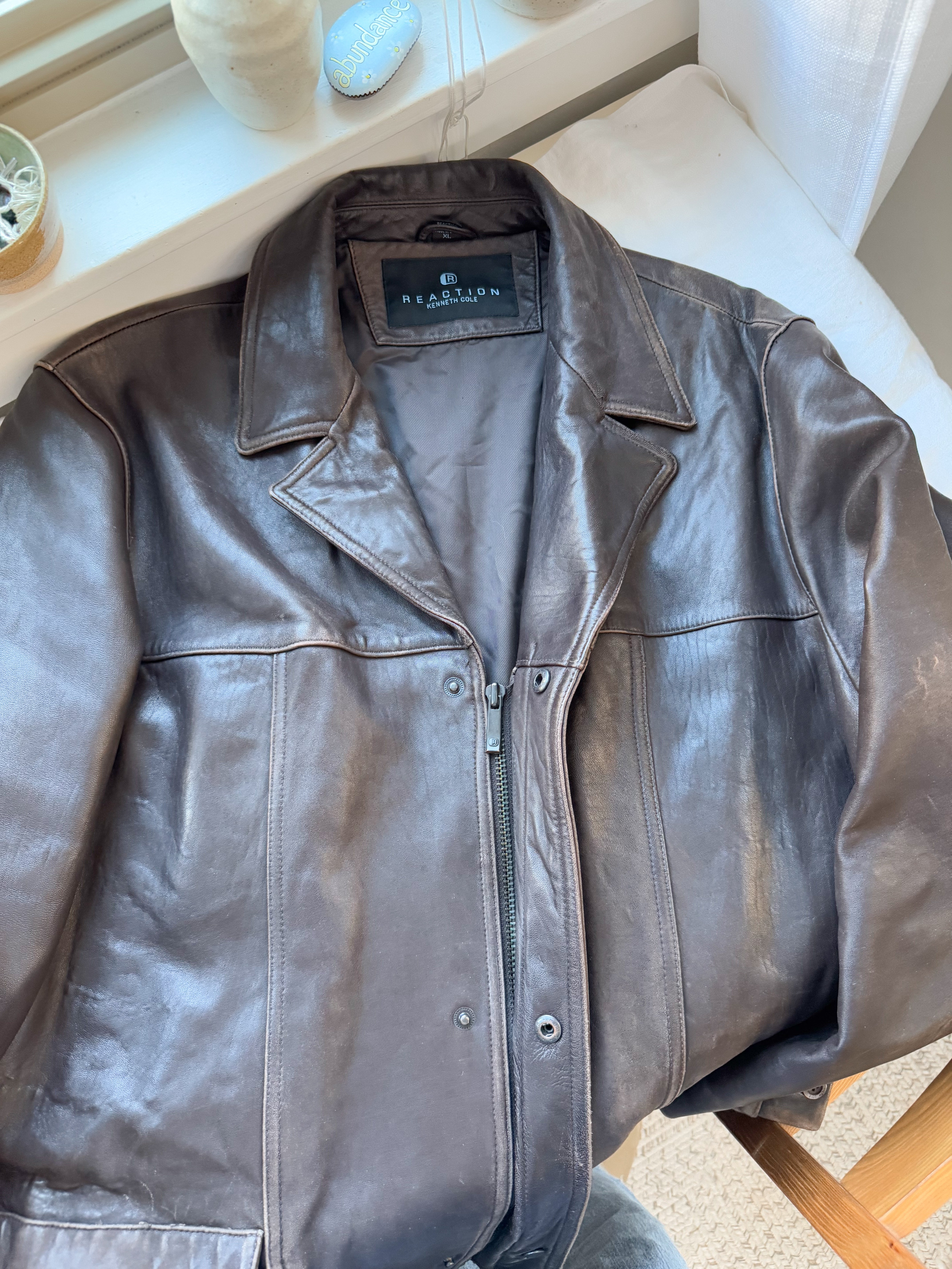 The Chocolate Brown Leather Jacket (XL)