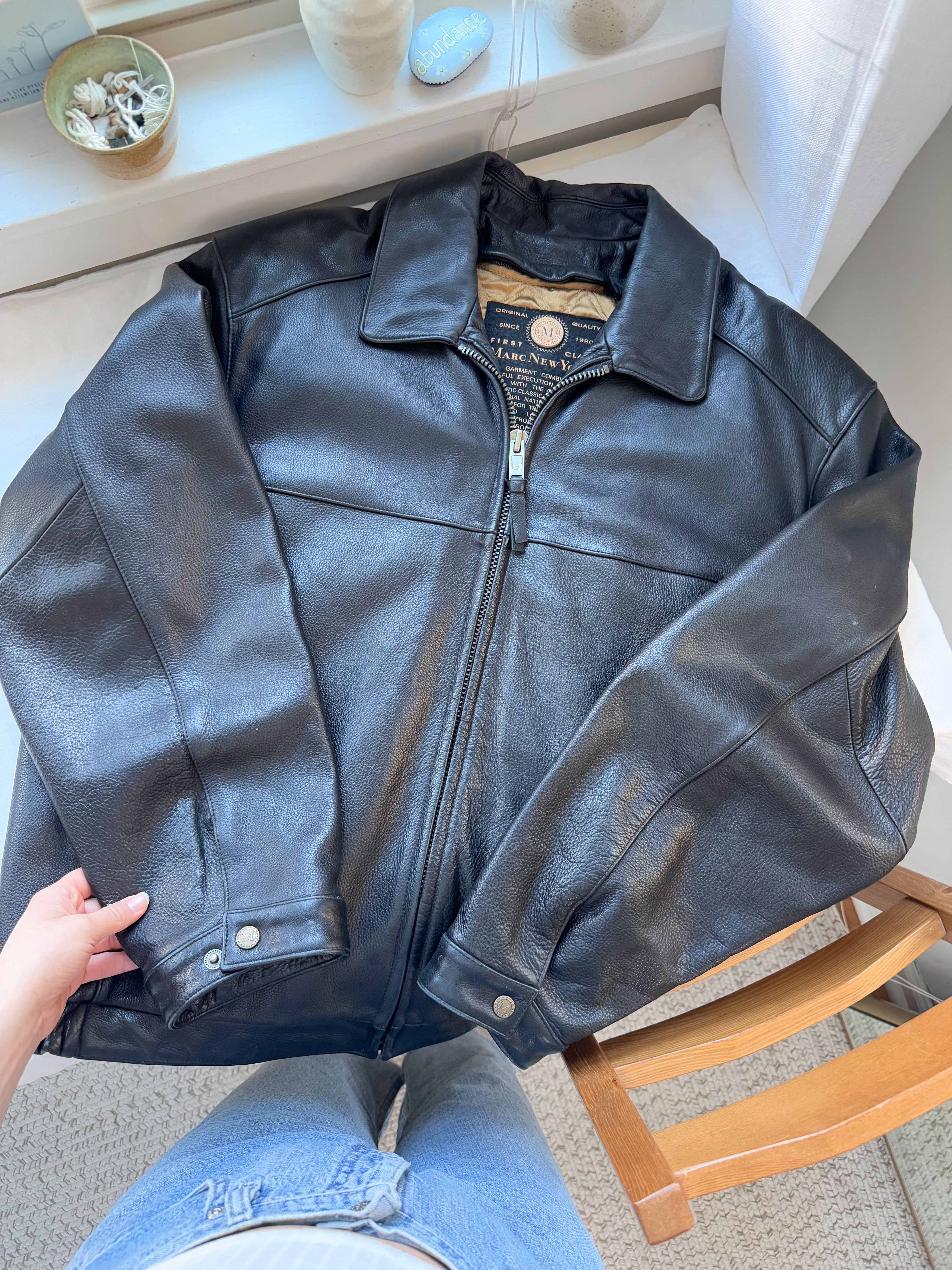 The Grease Lightning Leather Bomber Jacket (L)