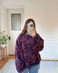 The Purple & Red Abstract Sweater (L)