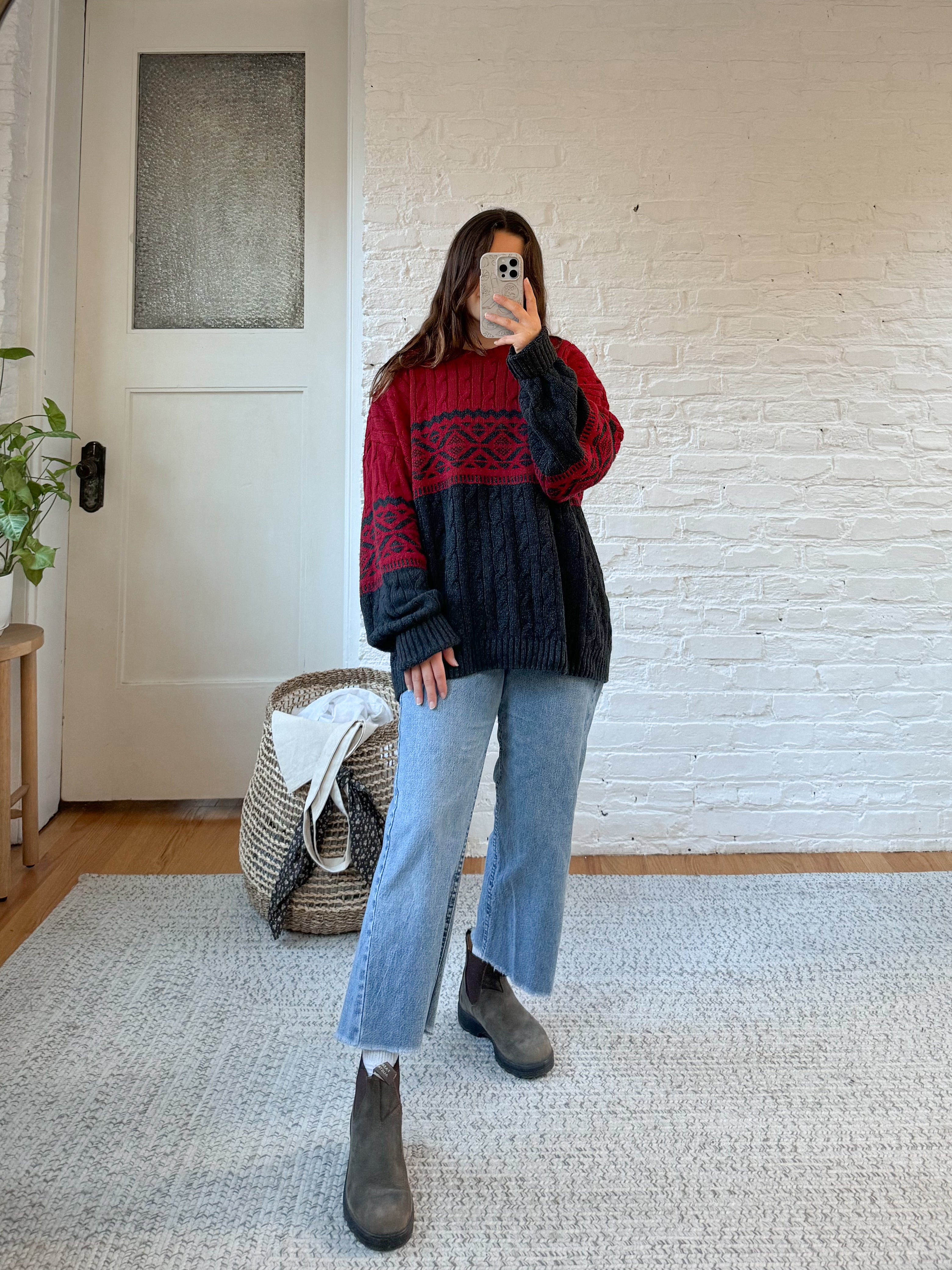 The Red &amp; Charcoal Sweater (XL)