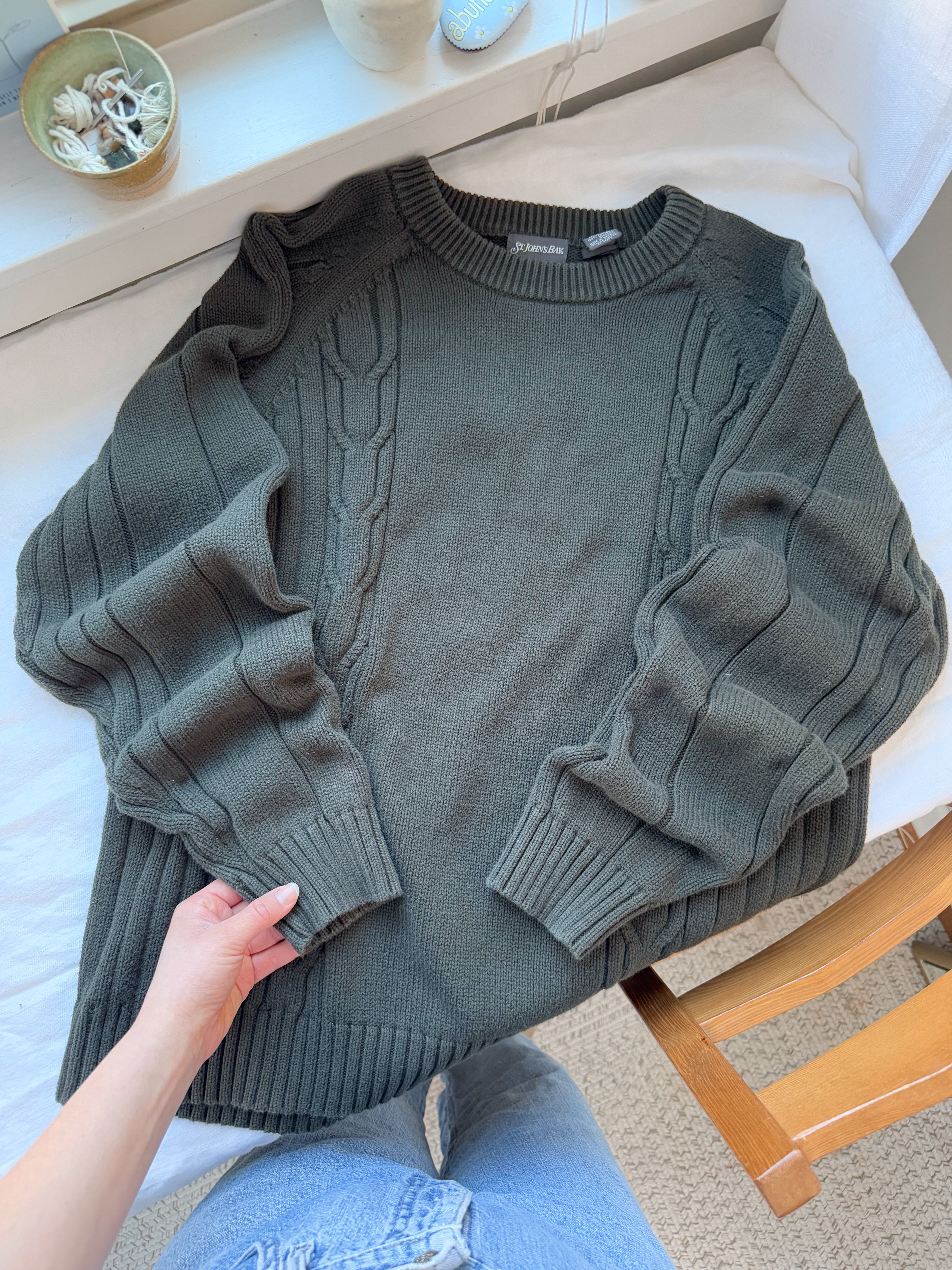 The Cozy Olive Sweater (L)