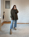 The Chunky Green Cable Knit Sweater (XL)