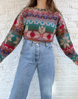 The Color Splash Fair Isle Sweater (L)