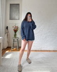 The Blueberry Henley Sweater (XL)
