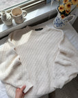 The Cream Chevron Sweater (XL)