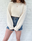The Cream Chevron Sweater (XL)