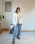 The Nordic Cream Zip Up Cardigan (L)