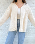 The Nordic Cream Zip Up Cardigan (L)