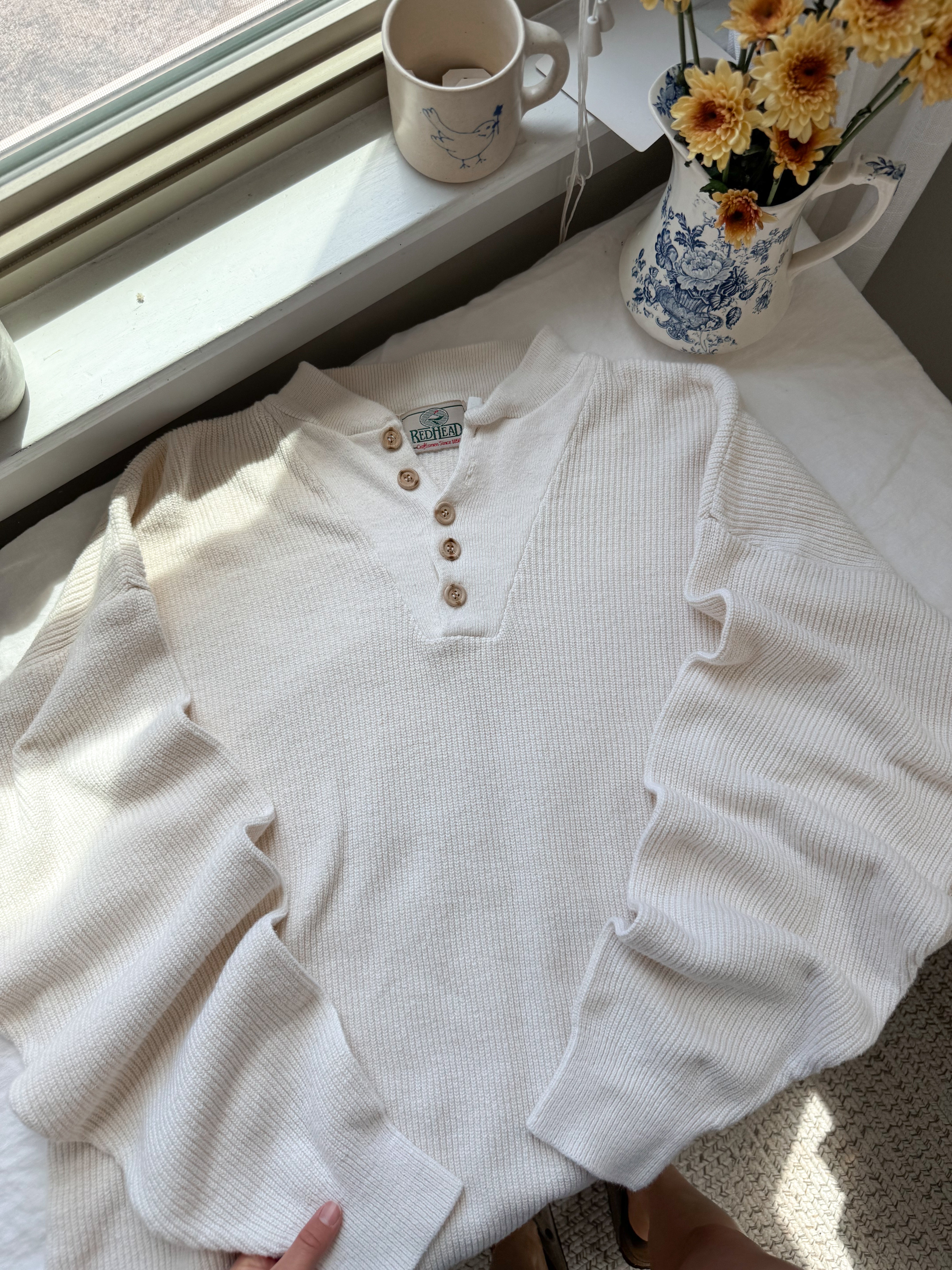 The Cream Henley Sweater (XLT)
