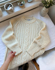 The Ivory Cable Knit Sweater (M)