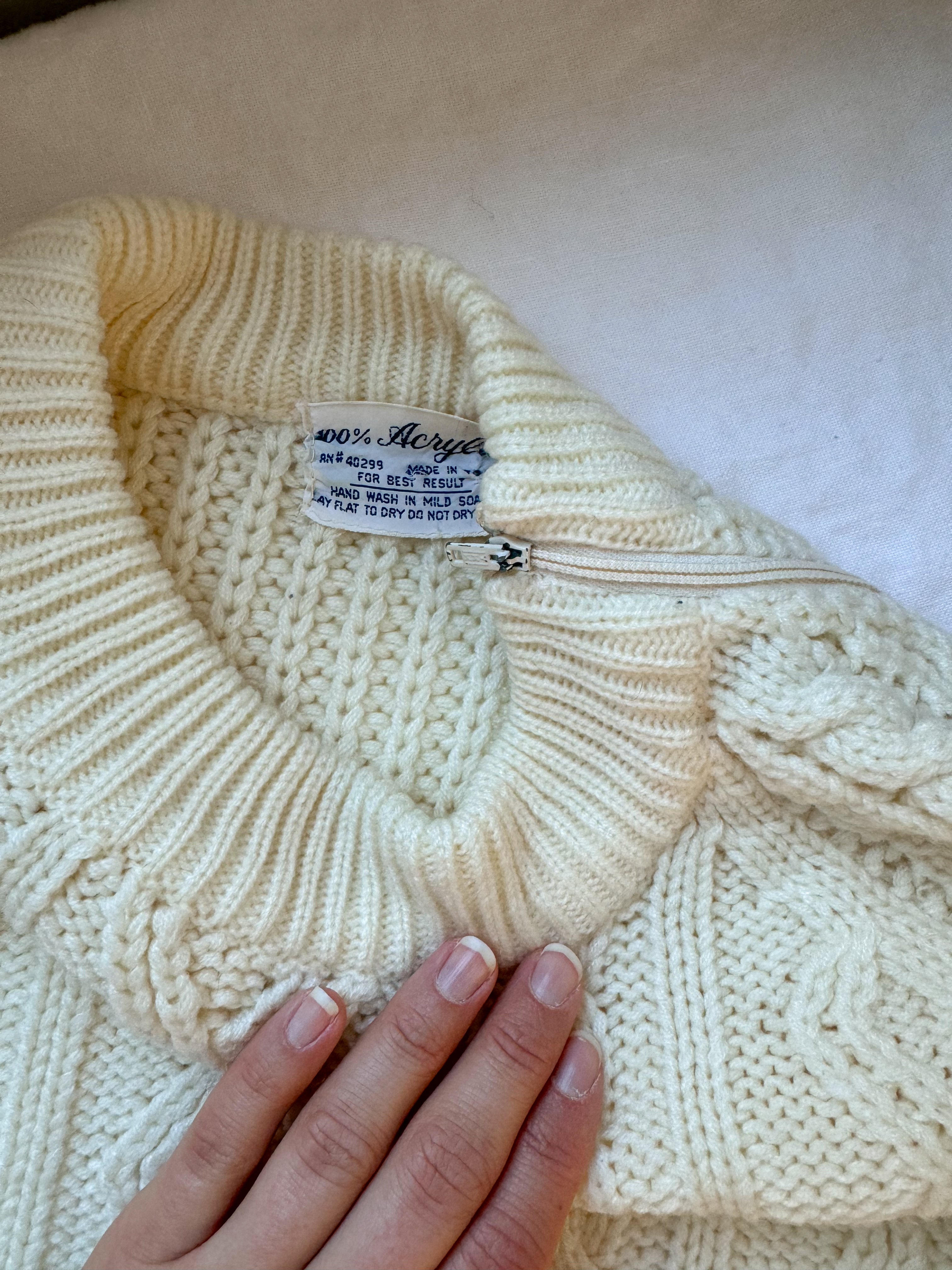 The Ivory Cable Knit Sweater (M)