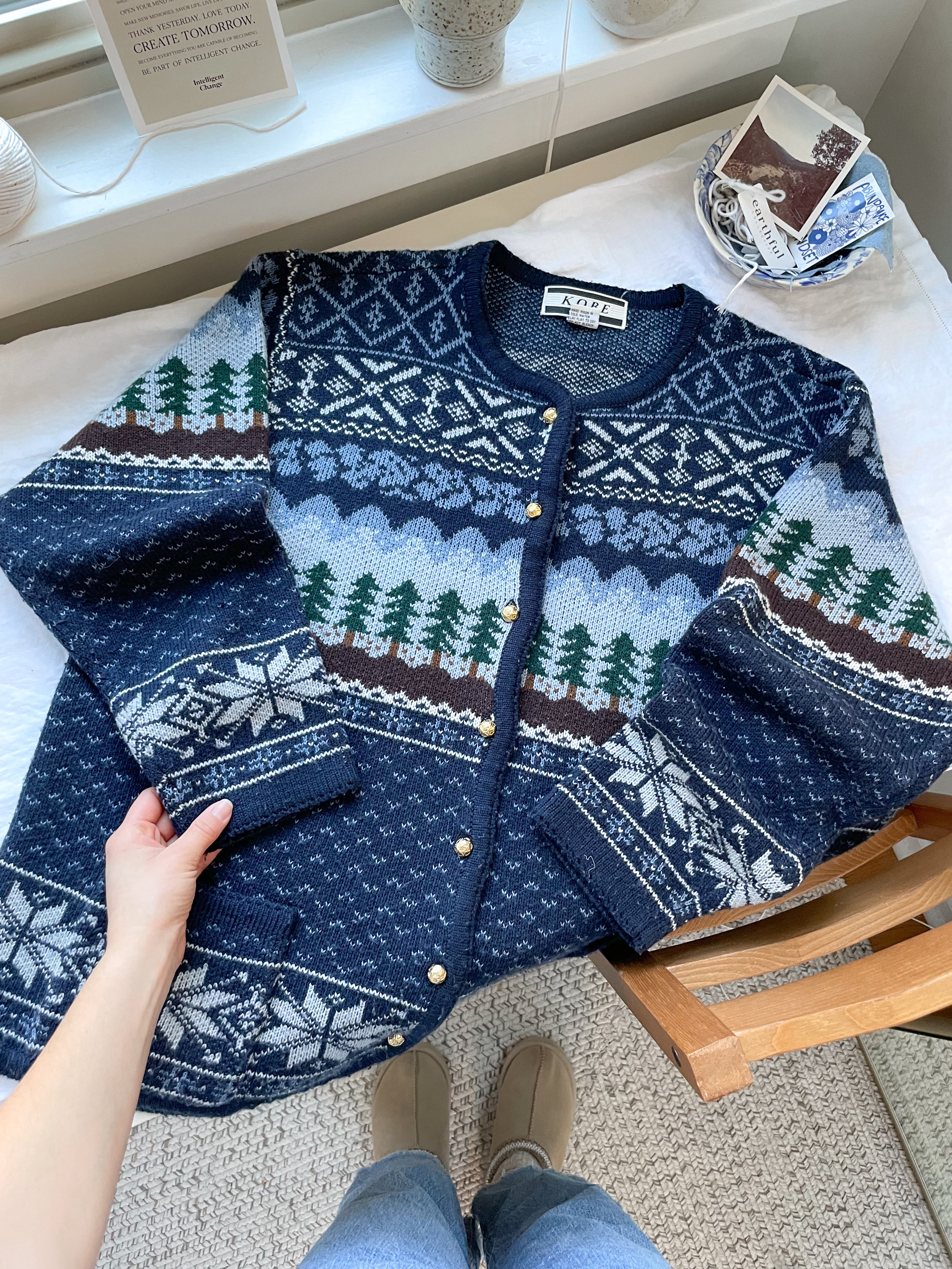 The Fair Isle Tree Cardigan (1x)