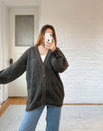 The Chevron Coffee Cardigan (2x)