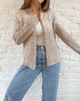 The Neutral Zipper Cardi (S)