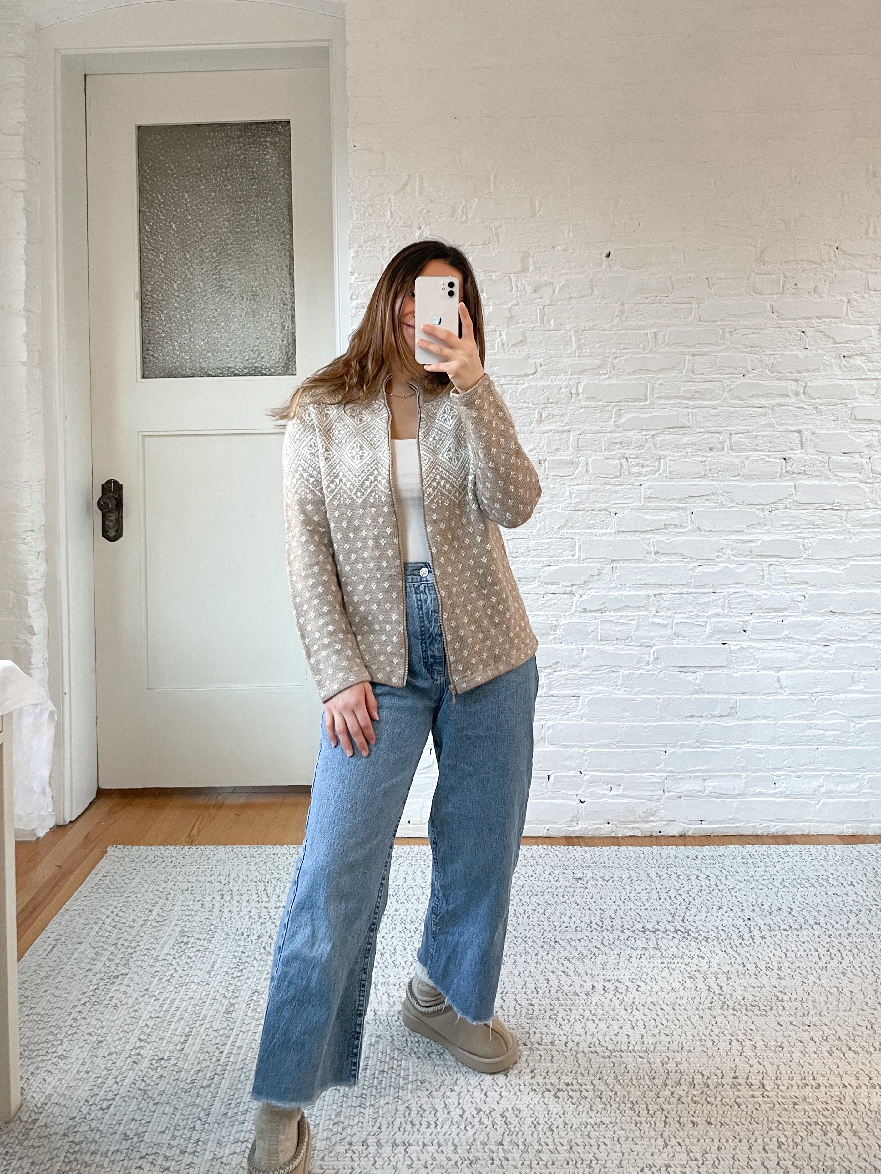 The Neutral Zipper Cardi (S)