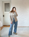 The Neutral Zipper Cardi (S)