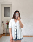 The Short Sleeve White Cardigan (L)