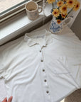 The Short Sleeve White Cardigan (L)