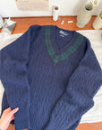 The Navy Polo V Neck Sweater (L)