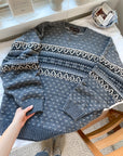 The Grey Toned Fair Isle Sweater (L)