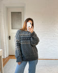 The Grey Toned Fair Isle Sweater (L)