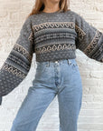 The Grey Toned Fair Isle Sweater (L)