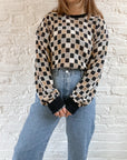 The Neutral Checkered Sweater (L)